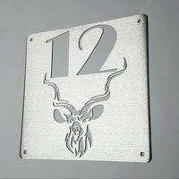 Kudu House Number Sign Wall Art