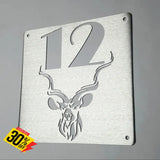 Kudu House Number Sign Wall Art