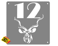 Kudu House Number Sign Wall Art