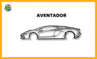 Lamborghini Aventador Detailed Silhouette Metal Wall Art