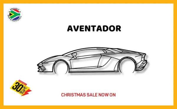 Lamborghini Aventador Detailed Silhouette Metal Wall Art