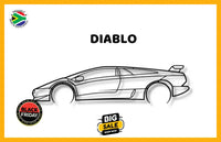 Lamborghini Diablo Detailed Silhouette Metal Wall Art