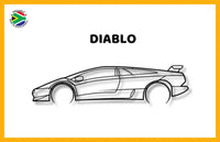 Lamborghini Diablo Detailed Silhouette Metal Wall Art