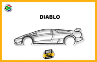 Lamborghini Diablo Detailed Silhouette Metal Wall Art