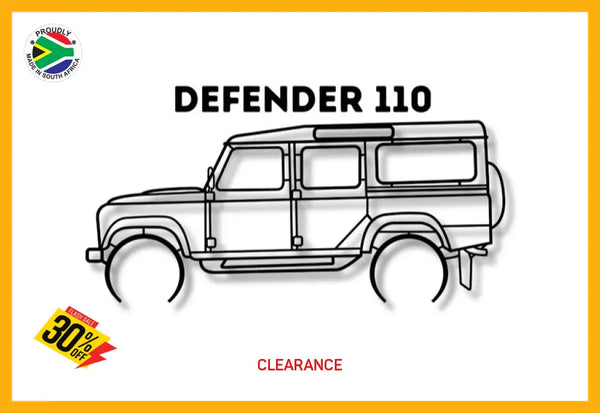 Land Rover Defender 110 Detailed Silhouette Metal Wall Art