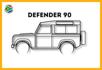 Land Rover Defender 90 Detailed Silhouette Metal Wall Art