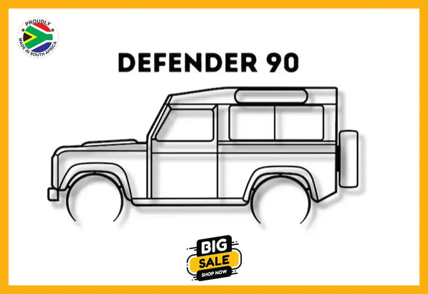 Land Rover Defender 90 Detailed Silhouette Metal Wall Art