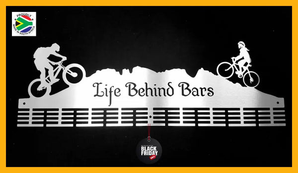 Life Behind Bars Couple Mtb 72 Tier Medal Hanger Stainless Steel Brush Finish Sports Medal Hangers