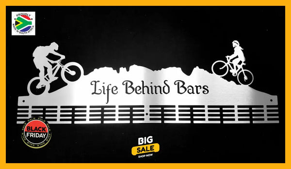 Life Behind Bars Couple Mtb 72 Tier Medal Hanger Stainless Steel Brush Finish Sports Medal Hangers