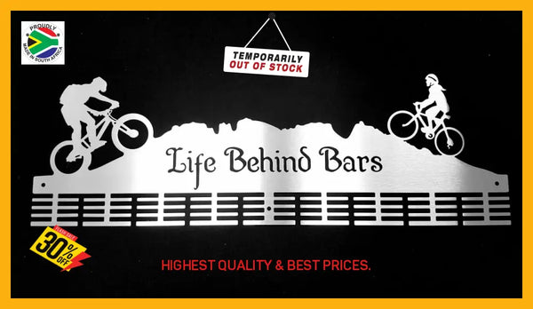 Life Behind Bars Couple Mtb 72 Tier Medal Hanger Stainless Steel Brush Finish Sports Medal Hangers