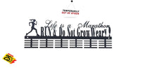 Life Is A Marathon 48 Tier Medal Hanger Black Sports Medal Hangers