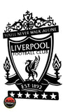 Liverpool 6 Star Champions League Crest Mounted Wall Art Design