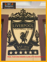 Liverpool 6 Star Champions League Crest Mounted Wall Art Design