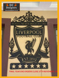 Liverpool 6 Star Champions League Crest Mounted Wall Art Design