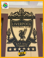 Liverpool 6 Star Champions League Crest Mounted Wall Art Design