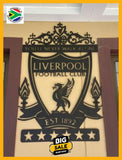 Liverpool 6 Star Champions League Crest Mounted Wall Art Design