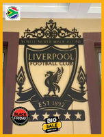 Liverpool 6 Star Champions League Crest Mounted Wall Art Design