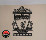 Liverpool 6 Star Champions League Crest Mounted Wall Art Design