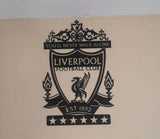 Liverpool 6 Star Champions League Crest Mounted Wall Art Design