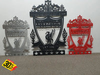 Liverpool 6 Star Champions League Crest Mounted Wall Art Design