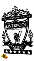 Liverpool 6 Star Champions League Crest Mounted Wall Art Design