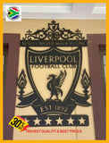 Liverpool 6 Star Champions League Crest Mounted Wall Art Design