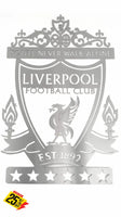 Liverpool 6 Star Champions League Crest Mounted Wall Art Design