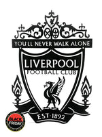 Liverpool Fc Ynwa Crest Mounted Wall Art Design Black / 41Cm X 30Cm Small