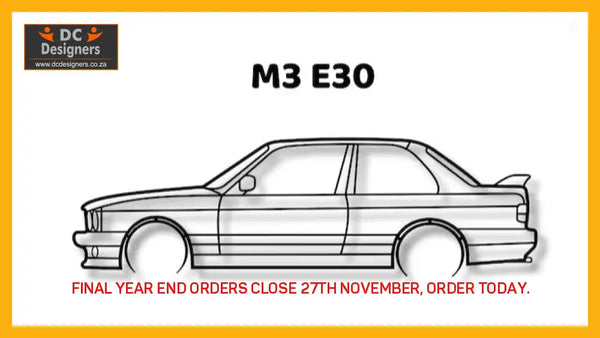 M3 E30 Detailed Silhouette Metal Wall Art