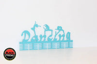 Mixed Dancing 48 Tier Medal Hanger Blue Turquoise Sports Medal Hangers