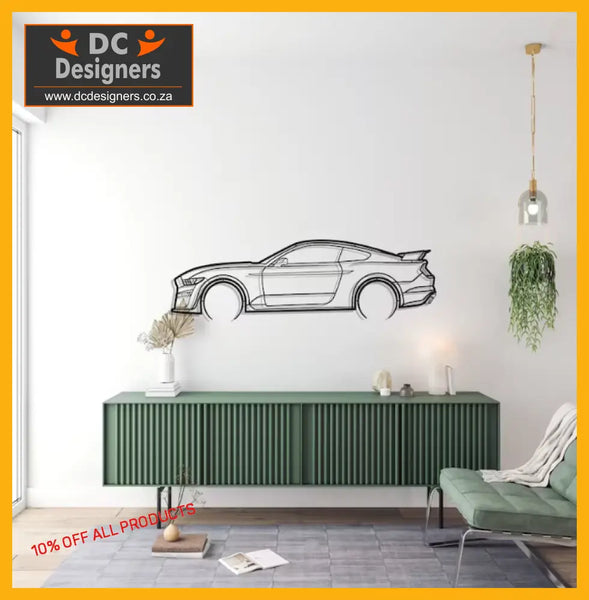 Mustang Shelby Gt500 Detailed Silhouette Metal Wall Art