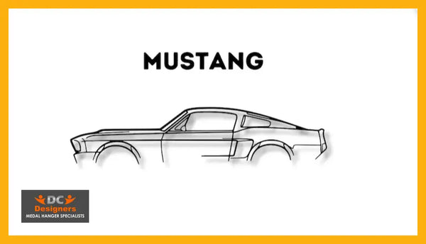 Mustang Vintage Detailed Silhouette Metal Wall Art
