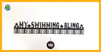 My Swimming Bling 80 Tier Medal Hanger Black Sports Medal Hangers