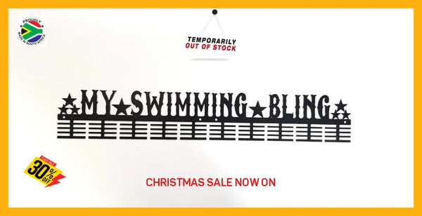 My Swimming Bling 80 Tier Medal Hanger Black Sports Medal Hangers