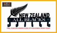 New Zealand All Blacks 6 Hook Key Black Hooks