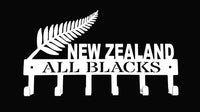 New Zealand All Blacks 6 Hook Key Stainless Steel Brush Finish Hooks