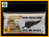 New Zealand All Blacks Single Sided Laser Engraved Key Ring-Bag Tag Key Rings