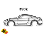 Nissan 350 Z Detailed Silhouette Metal Wall Art