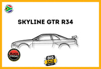 Skyline Gt-R R34 Classic Detailed Silhouette Metal Wall Art