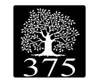 Oak Tree House Number Sign Wall Art