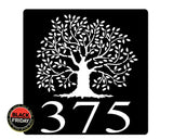 Oak Tree House Number Sign Wall Art