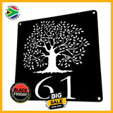 Oak Tree House Number Sign Wall Art