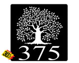 Oak Tree House Number Sign Wall Art