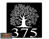 Oak Tree House Number Sign Wall Art