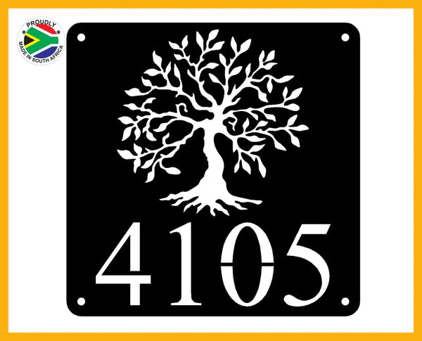 Olive Tree House Number Sign Wall Art