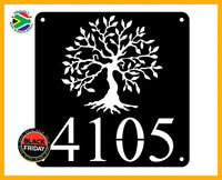 Olive Tree House Number Sign Wall Art