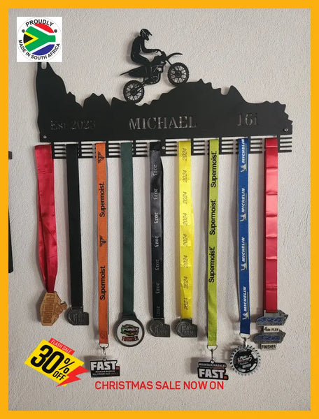 Personalised Motocross 72 Tier Medal Hanger Sports Medal Hangers