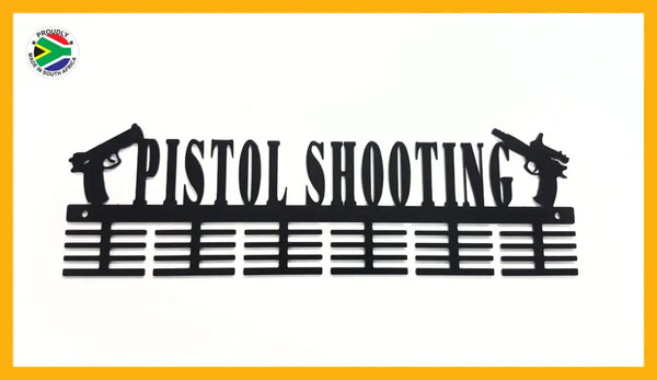 Pistol Shooting Medal Hanger Black / 48 Tier Sports Medal Hangers