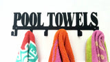 Pool Towels 6 Hook Towel Hanger Small Or Large Ferro Grain Black / Home Décor