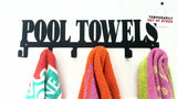 Pool Towels 6 Hook Towel Hanger Small Or Large Ferro Grain Black / Home Décor